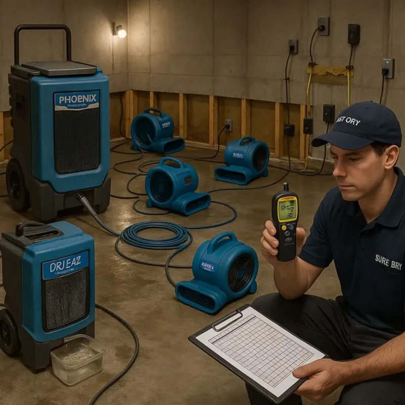 Structural Drying and Dehumidification process in Fort Walton Beach, FL
